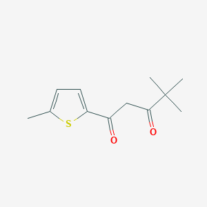 molecular formula C12H16O2S B13480661 4,4-Dimethyl-1-(5-methylthiophen-2-yl)pentane-1,3-dione 