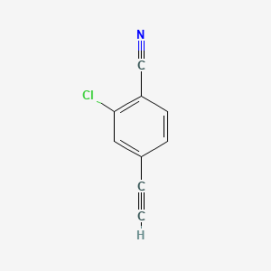 molecular formula C9H4ClN B13480737 2-Chloro-4-ethynylbenzonitrile 