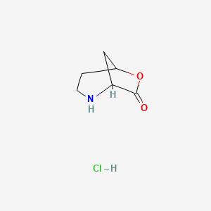 molecular formula C6H10ClNO2 B13480752 6-Oxa-2-azabicyclo[3.2.1]octan-7-one hydrochloride 