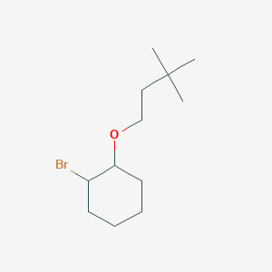 molecular formula C12H23BrO B13480789 1-Bromo-2-(3,3-dimethylbutoxy)cyclohexane 