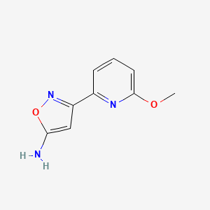 molecular formula C9H9N3O2 B13480833 5-Amino-3-(6-methoxy-2-pyridyl)isoxazole 