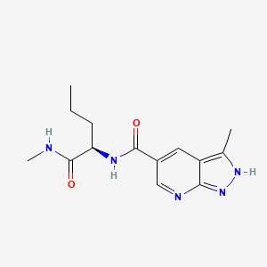 (2R)-N-methyl-2-({3-methyl-2H-pyrazolo[3,4-b]pyridin-5-yl}formamido)pentanamide