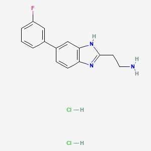 2-[5-(3-fluorophenyl)-1H-1,3-benzodiazol-2-yl]ethan-1-amine dihydrochloride