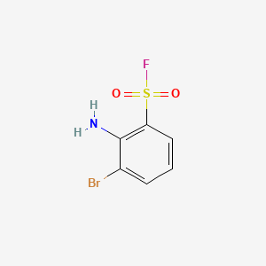 molecular formula C6H5BrFNO2S B13480909 2-Amino-3-bromobenzene-1-sulfonyl fluoride 