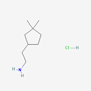 molecular formula C9H20ClN B13480937 2-(3,3-Dimethylcyclopentyl)ethan-1-amine hydrochloride 