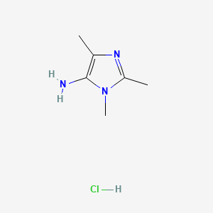 molecular formula C6H12ClN3 B13481000 trimethyl-1H-imidazol-5-aminehydrochloride 