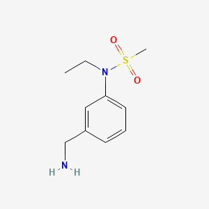 molecular formula C10H16N2O2S B13481052 N-[3-(aminomethyl)phenyl]-N-ethylmethanesulfonamide 