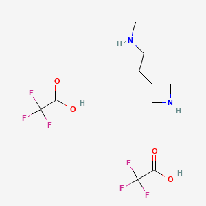 molecular formula C10H16F6N2O4 B13481057 [2-(Azetidin-3-yl)ethyl](methyl)amine, bis(trifluoroacetic acid) 