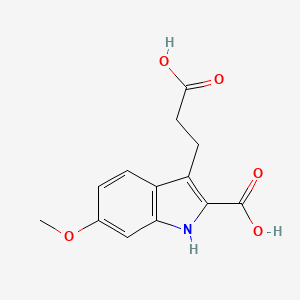 molecular formula C13H13NO5 B13481081 3-(2-carboxyethyl)-6-methoxy-1H-indole-2-carboxylic acid 