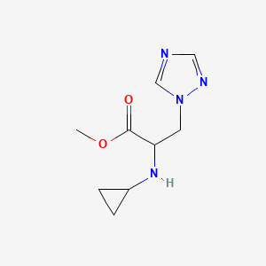 molecular formula C9H14N4O2 B13481126 Methyl 2-(cyclopropylamino)-3-(1h-1,2,4-triazol-1-yl)propanoate 