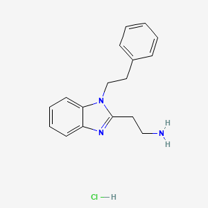 molecular formula C17H20ClN3 B13481131 2-[1-(2-phenylethyl)-1H-1,3-benzodiazol-2-yl]ethan-1-amine hydrochloride 