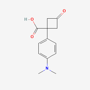 molecular formula C13H15NO3 B13481134 1-(4-(Dimethylamino)phenyl)-3-oxocyclobutane-1-carboxylic acid 