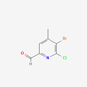 molecular formula C7H5BrClNO B13481160 5-Bromo-6-chloro-4-methylpyridine-2-carbaldehyde 