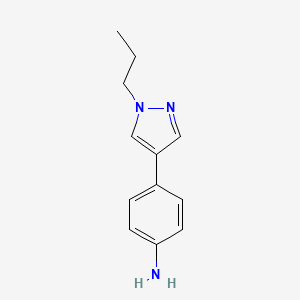 molecular formula C12H15N3 B13481163 4-(1-Propyl-1h-pyrazol-4-yl)aniline 