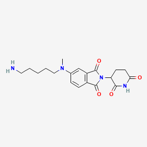 molecular formula C19H24N4O4 B13481169 5-[5-Aminopentyl(methyl)amino]-2-(2,6-dioxo-3-piperidyl)isoindoline-1,3-dione 