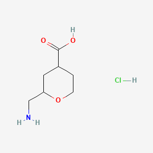 2-(Aminomethyl)oxane-4-carboxylic acid hydrochloride