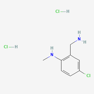 molecular formula C8H13Cl3N2 B13481197 2-(aminomethyl)-4-chloro-N-methylaniline dihydrochloride 