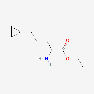 molecular formula C10H19NO2 B13481246 Ethyl 2-amino-5-cyclopropylpentanoate 