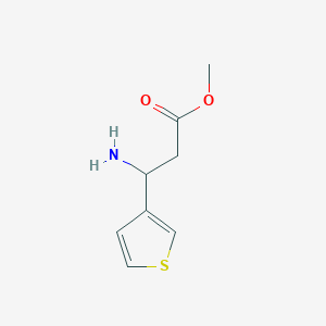 molecular formula C8H11NO2S B13481251 Methyl 3-amino-3-(thiophen-3-yl)propanoate 