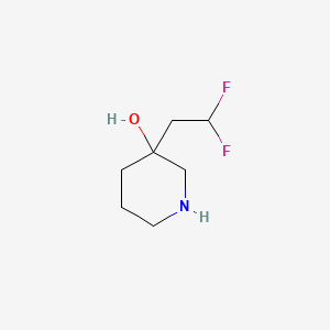 molecular formula C7H13F2NO B13481265 3-(2,2-Difluoroethyl)piperidin-3-ol 