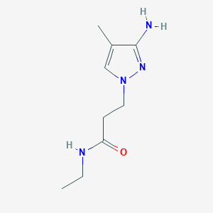 molecular formula C9H16N4O B13481266 3-(3-Amino-4-methyl-1h-pyrazol-1-yl)-N-ethylpropanamide 