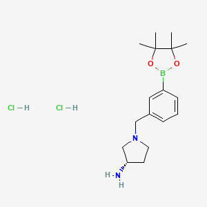 (3S)-1-{[3-(4,4,5,5-tetramethyl-1,3,2-dioxaborolan-2-yl)phenyl]methyl}pyrrolidin-3-amine dihydrochloride