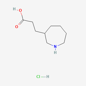 molecular formula C9H18ClNO2 B13481303 3-(Azepan-3-yl)propanoic acid hydrochloride 