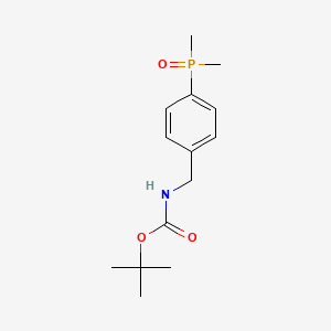 molecular formula C14H22NO3P B13481341 tert-butyl N-{[4-(dimethylphosphoryl)phenyl]methyl}carbamate 