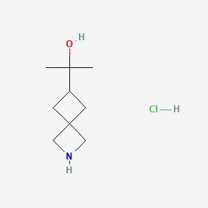 molecular formula C9H18ClNO B13481346 2-{2-Azaspiro[3.3]heptan-6-yl}propan-2-ol hydrochloride 