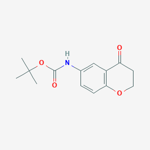 molecular formula C14H17NO4 B13481450 tert-butyl N-(4-oxo-3,4-dihydro-2H-1-benzopyran-6-yl)carbamate 