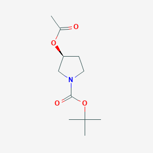 molecular formula C11H19NO4 B13481482 (S)-tert-butyl 3-acetoxypyrrolidine-1-carboxylate CAS No. 101385-91-5