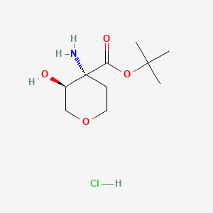 molecular formula C10H20ClNO4 B13481558 rac-tert-butyl (3R,4S)-4-amino-3-hydroxyoxane-4-carboxylate hydrochloride 