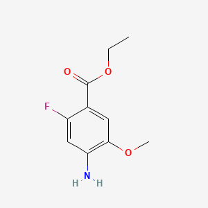 molecular formula C10H12FNO3 B13481568 Ethyl 4-amino-2-fluoro-5-methoxybenzoate 