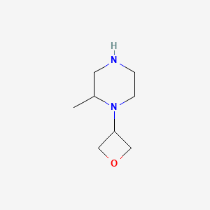 molecular formula C8H16N2O B13481574 2-Methyl-1-(oxetan-3-yl)piperazine 