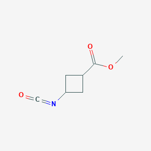 molecular formula C7H9NO3 B13481617 Methyl(1r,3r)-3-isocyanatocyclobutane-1-carboxylate,trans 