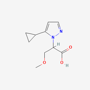 molecular formula C10H14N2O3 B13481621 2-(5-cyclopropyl-1H-pyrazol-1-yl)-3-methoxypropanoic acid 