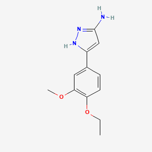 molecular formula C12H15N3O2 B13481641 5-(4-ethoxy-3-methoxyphenyl)-1H-pyrazol-3-amine CAS No. 502133-03-1