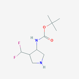 molecular formula C10H18F2N2O2 B13481658 Tert-butyl N-[4-(difluoromethyl)pyrrolidin-3-yl]carbamate 