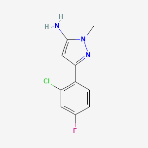 molecular formula C10H9ClFN3 B13481683 3-(2-Chloro-4-fluorophenyl)-1-methyl-1h-pyrazol-5-amine 