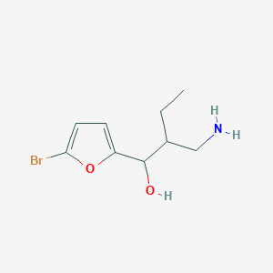 molecular formula C9H14BrNO2 B13481735 2-(Aminomethyl)-1-(5-bromofuran-2-yl)butan-1-ol 