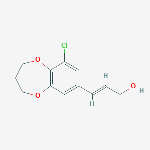 molecular formula C12H13ClO3 B13481779 3-(9-chloro-3,4-dihydro-2H-1,5-benzodioxepin-7-yl)prop-2-en-1-ol 