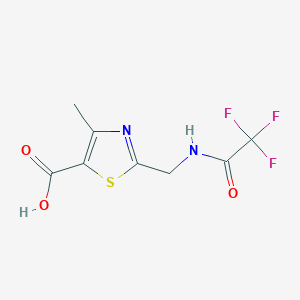 molecular formula C8H7F3N2O3S B13481797 4-Methyl-2-((2,2,2-trifluoroacetamido)methyl)thiazole-5-carboxylic acid 