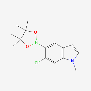 molecular formula C15H19BClNO2 B13481831 6-chloro-1-methyl-5-(4,4,5,5-tetramethyl-1,3,2-dioxaborolan-2-yl)-1H-indole 