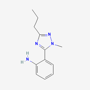 molecular formula C12H16N4 B13481862 2-(1-Methyl-3-propyl-1h-1,2,4-triazol-5-yl)aniline 