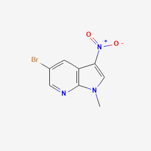 molecular formula C8H6BrN3O2 B13481875 5-Bromo-1-methyl-3-nitro-7-azaindole 