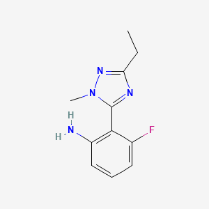 molecular formula C11H13FN4 B13481890 2-(3-Ethyl-1-methyl-1h-1,2,4-triazol-5-yl)-3-fluoroaniline 