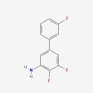 molecular formula C12H8F3N B13482052 2,3-Difluoro-5-(3-fluorophenyl)aniline 