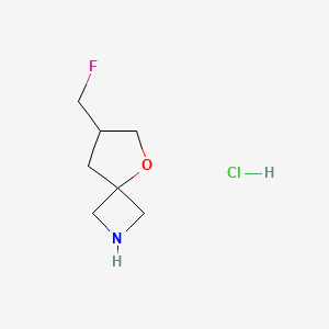 molecular formula C7H13ClFNO B13482072 7-(Fluoromethyl)-5-oxa-2-azaspiro[3.4]octane hydrochloride CAS No. 2866335-20-6