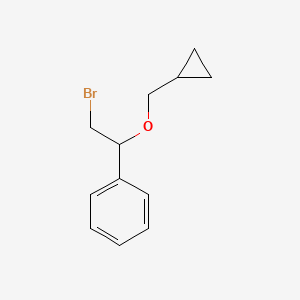 molecular formula C12H15BrO B13482087 (2-Bromo-1-(cyclopropylmethoxy)ethyl)benzene 