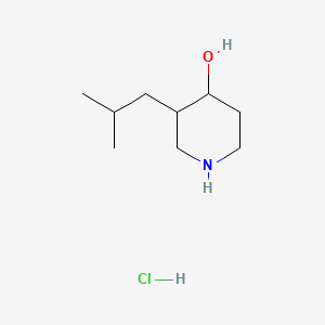 molecular formula C9H20ClNO B13482104 3-(2-methylpropyl)piperidin-4-ol hydrochloride, Mixture of diastereomers 